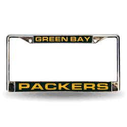 Green Bay Packers Green 12" x 6" Laser Cut Chrome Frame