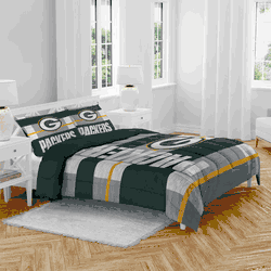 Green Bay Packers Heather Stripe 3 PC Full/Queen Bed in a Bag