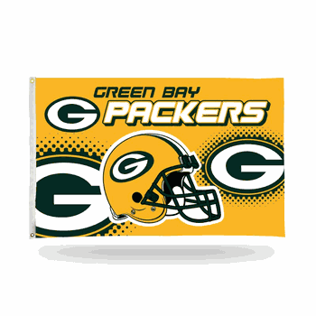 Green Bay Packers Helmet Banner Flag (3X5)