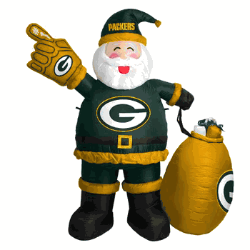 Green Bay Packers 7 FT Inflatable Santa