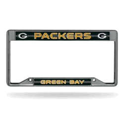 Green Bay Packers Inverted 12" x 6" Silver Bling Chrome Car/Truck/SUV Auto Accessory