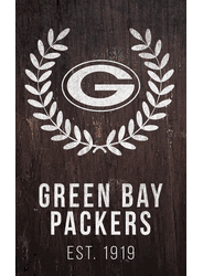 Green Bay Packers Laurel Wreath 11x19 Sign