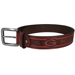 Green Bay Packers Leather Embossed Belt