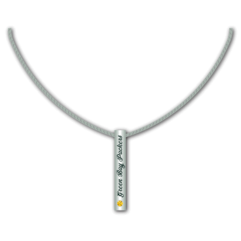 Green Bay Packers Necklace Silver Bar - Special Order
