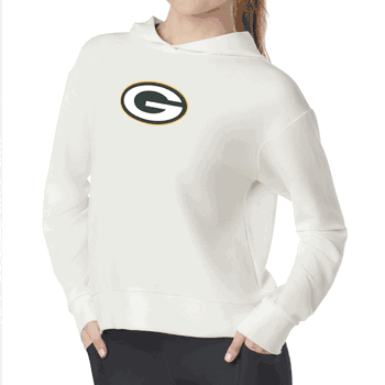 Green Bay Packers NFL Kadi Waffle Hoodie Coconut Cream Medium