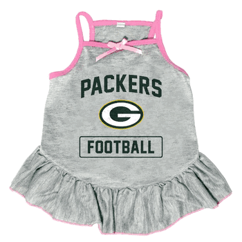 Green Bay Packers Pet Dress Grey Type Small
