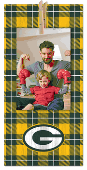 Green Bay Packers Plaid Clothespin 6x12 Sign