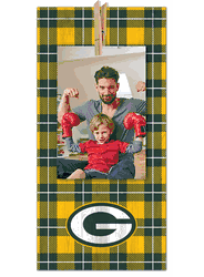 Green Bay Packers Plaid Clothespin 6x12 Sign