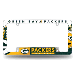 Green Bay Packers Primary 12" x 6" Chrome All Over Automotive License Plate Frame for Car/Truck/SUV