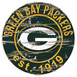 Green Bay Packers Round Distressed Sign