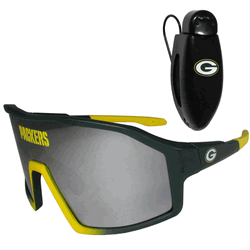 Green Bay Packers Shield Sunglasses with Visor Clip
