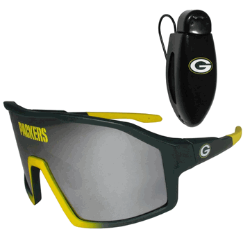 Green Bay Packers Shield Sunglasses with Visor Clip