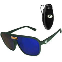 Green Bay Packers Shield Sunglasses with Visor Clip