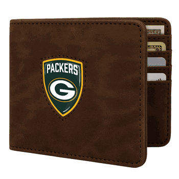 Green Bay Packers Shield Wallet - Brown