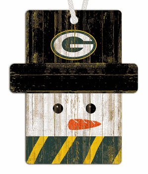 Green Bay Packers Snowman Ornament