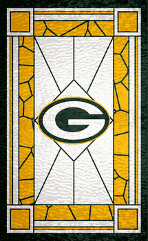 Green Bay Packers Stained Glass 11x19 Wood Sign