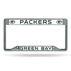 Green Bay Packers Standard Chrome Frame with Plastic Inserts 12" x 6" Car/Truck Auto Accessory