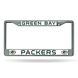 Green Bay Packers Standard Chrome Frame with Plastic Inserts 12" x 6" Car/Truck Auto Accessory