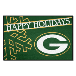 Green Bay Packers Starter Mat Accent Rug - 19in. x 30in. Happy Holidays Starter Mat