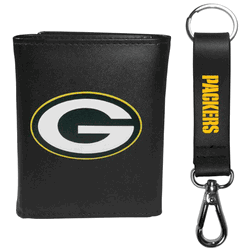 Green Bay Packers Tri-fold Wallet & Strap Key Chain