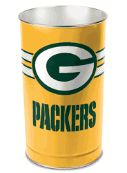 Green Bay Packers Wastebasket 15 Inch Gold Design