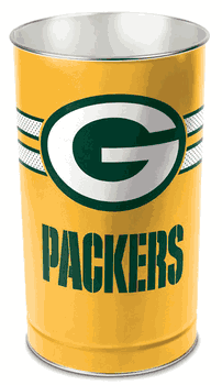 Green Bay Packers Wastebasket 15 Inch Gold Design