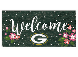 Green Bay Packers Welcome Floral 6x12 Sign