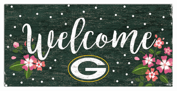 Green Bay Packers Welcome Floral 6x12 Sign