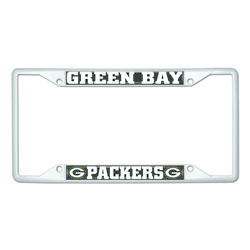 Green Bay Packers White Metal License Plate Frame - 6.25"x12.25"