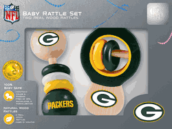 Green Bay Packers Wood Rattle Set