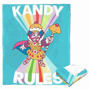 Hasbro Candyland Kandy Rules Silk Touch Throw Blanket 50x60 Inches