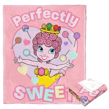 Hasbro Candyland Perfectly Sweet Silk Touch Throw Blanket 50x60 Inches