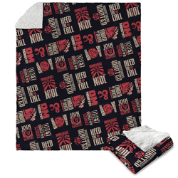 Hasbro Dungeons & Dragons D&D Pattern Silk Touch Sherpa Throw Blanket 50X60 Inches