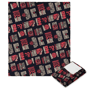 Hasbro Dungeons & Dragons D&D Pattern Silk Touch Throw Blanket 50X60 Inches
