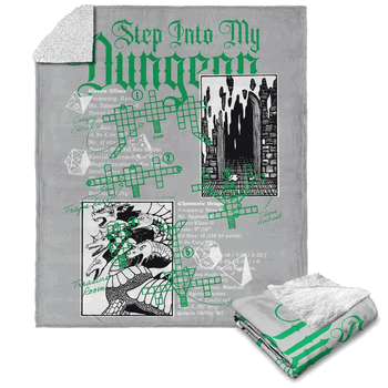 Hasbro Dungeons & Dragons My Dungeon Silk Touch Sherpa Throw Blanket 50X60 Inches