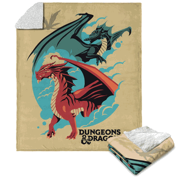 Hasbro Dungeons & Dragons Red Dragon Silk Touch Sherpa Throw Blanket 50X60 Inches