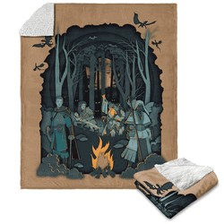Hasbro Dungeons & Dragons Scenic Route Silk Touch Sherpa Throw Blanket 50X60 Inches