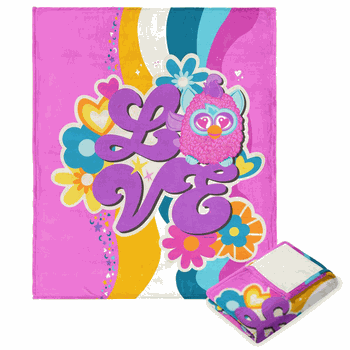 Hasbro Funky Furby Silk Touch Throw Blanket 40x50 Inches