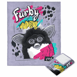 Hasbro Furby 1998 Silk Touch Throw Blanket 40x50 Inches