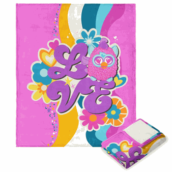 Hasbro Furby Funky Furby Silk Touch Throw Blanket 50x60 Inches