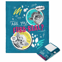 Hasbro Furby Furb Real Silk Touch Throw Blanket 40x50 Inches