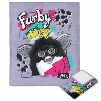 Hasbro Furby Furby 1998 Silk Touch Throw Blanket 50x60 Inches