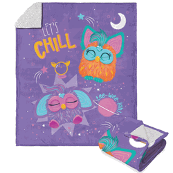 Hasbro Furby Let's Chill Silk Touch Throw Blanket 50x60 Inches