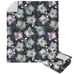 Hasbro Furby Retro Furby Pattern Silk Touch Sherpa Throw Blanket 50x60 Inches