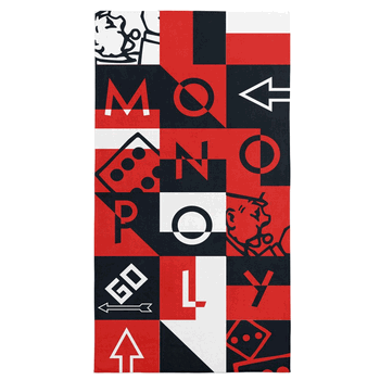 Hasbro Monopoly Color Block Microfiber Beach Towel 30x60 inches