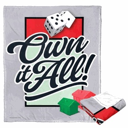 Hasbro Monopoly Own It All Silk Touch Throw Blanket 50x60 Inches