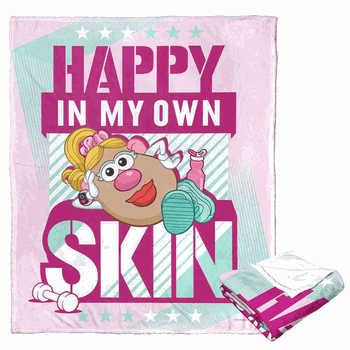 Hasbro Mr. Potato Head Happy In My Own Skin Silk Touch Throw Blanket 50x60 Inches