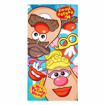Hasbro Mr. Potato Head Mr. & Mrs. Beach Towel 30x60 Inches