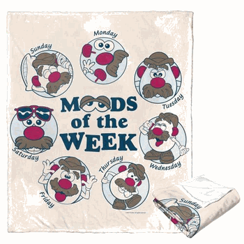 Hasbro Mr. Potato Head Weekly Mood Silk Touch Throw Blanket 50x60 Inches