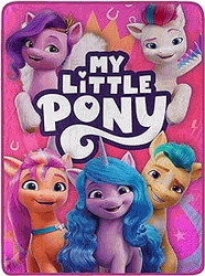 Hasbro My Little Pony Pony Poster Micro Raschel Throw Blanket 46x60 Inches